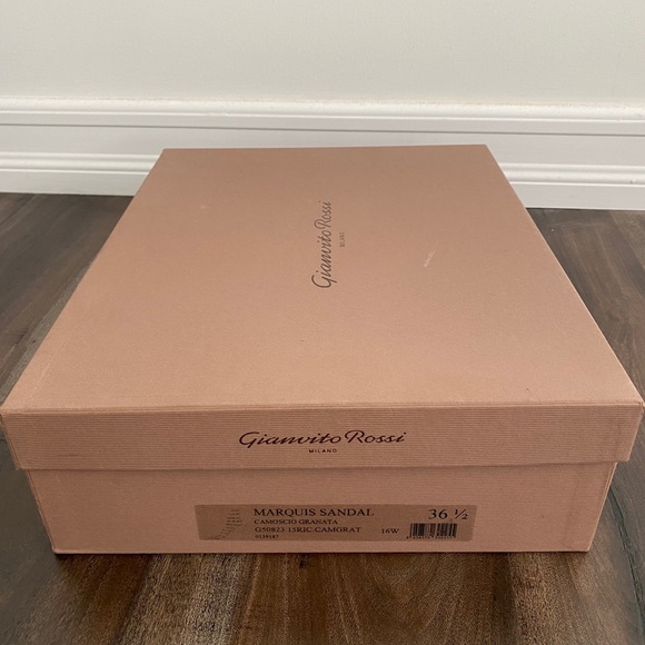 GIANVITO ROSSI STRAPPY SUEDE PEEP TOE PUMPS - Picture 6 of 8